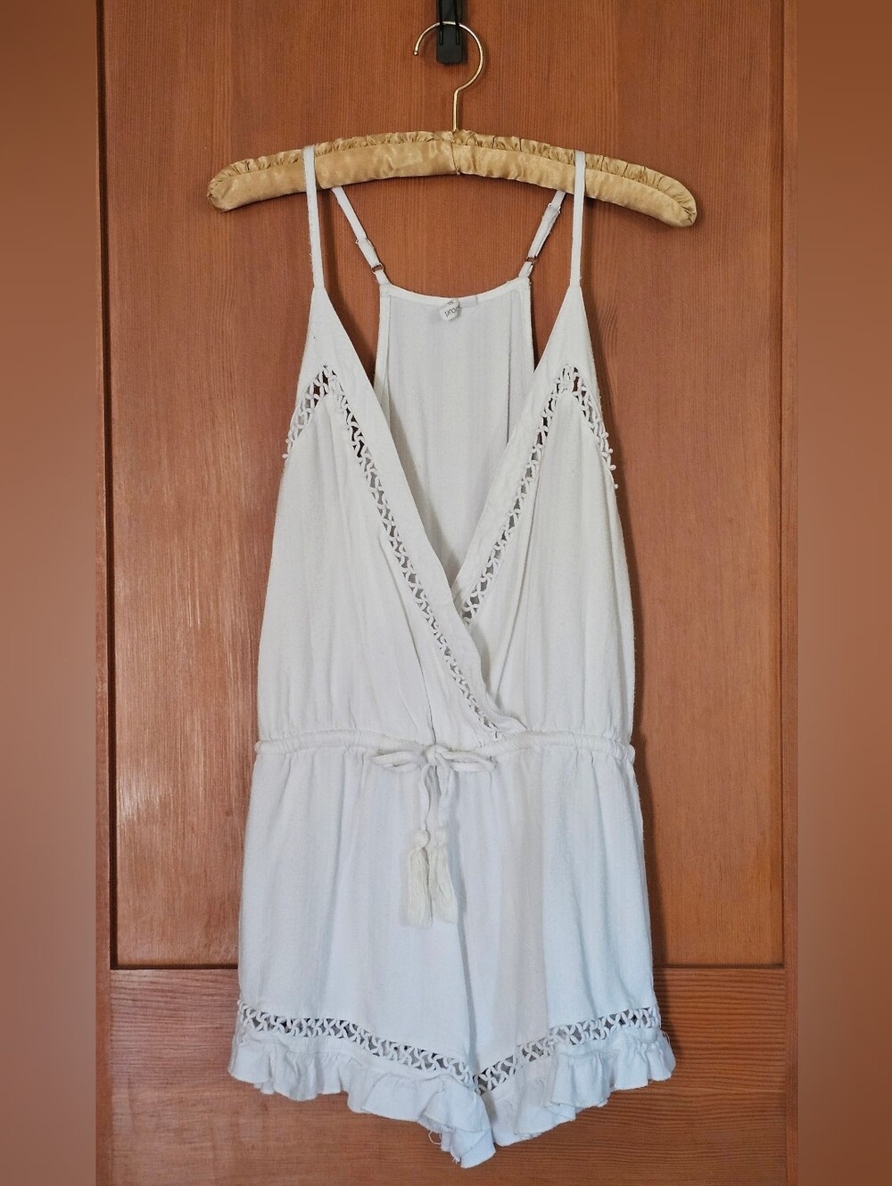Rip Curl White Crochet Trim Romper